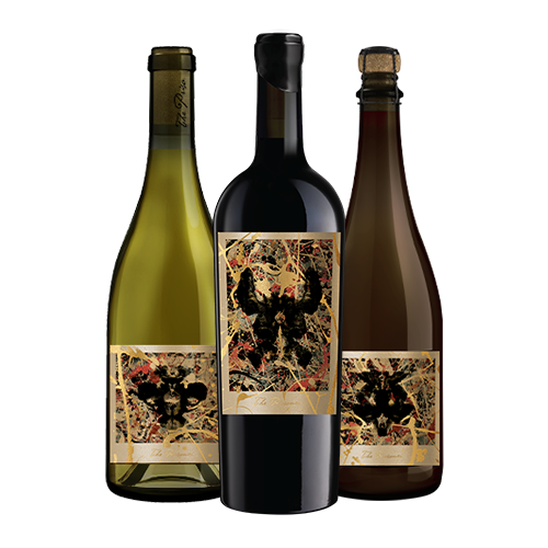 the prisoner winemaker series trio with sparkling red, sweet white and syrah