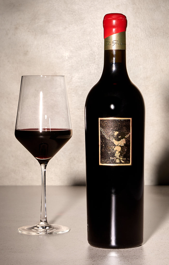 image of the Grail Wine with a wine glass and box