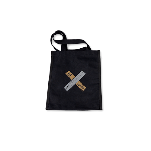 Complicit The Prisoner tote with high west and prisoner logo on front