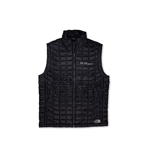 Black North Face Vest by The Prisoner with logo on front right 