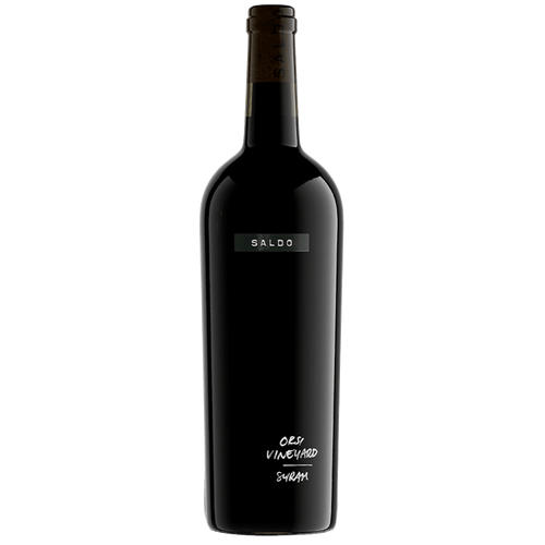 A bottle of SALDO Syrah Orsi Vineyard on a blank background