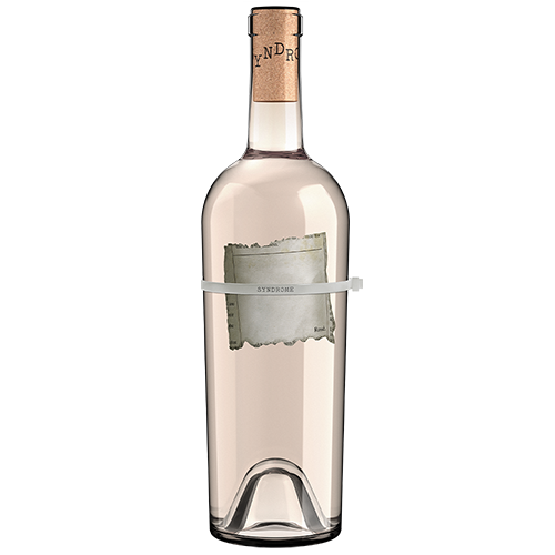 2023 Syndrome Rose Bottle of wine with a blank background