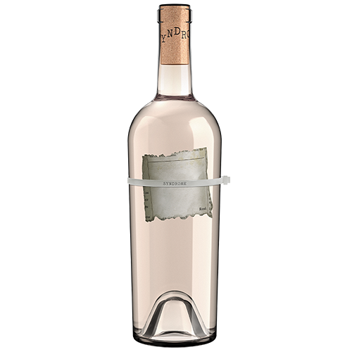 2022 Syndrome Rose Bottle of wine with a blank background