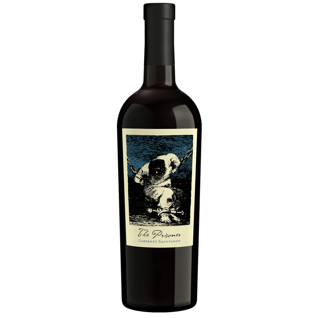 A bottle of The Prisoner Cabernet Sauvignon Napa Valley on a blank background