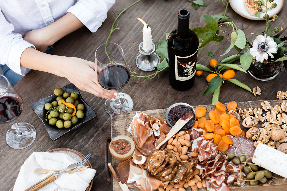 the prisoner wine company tasting lounge with cheeseboard spread