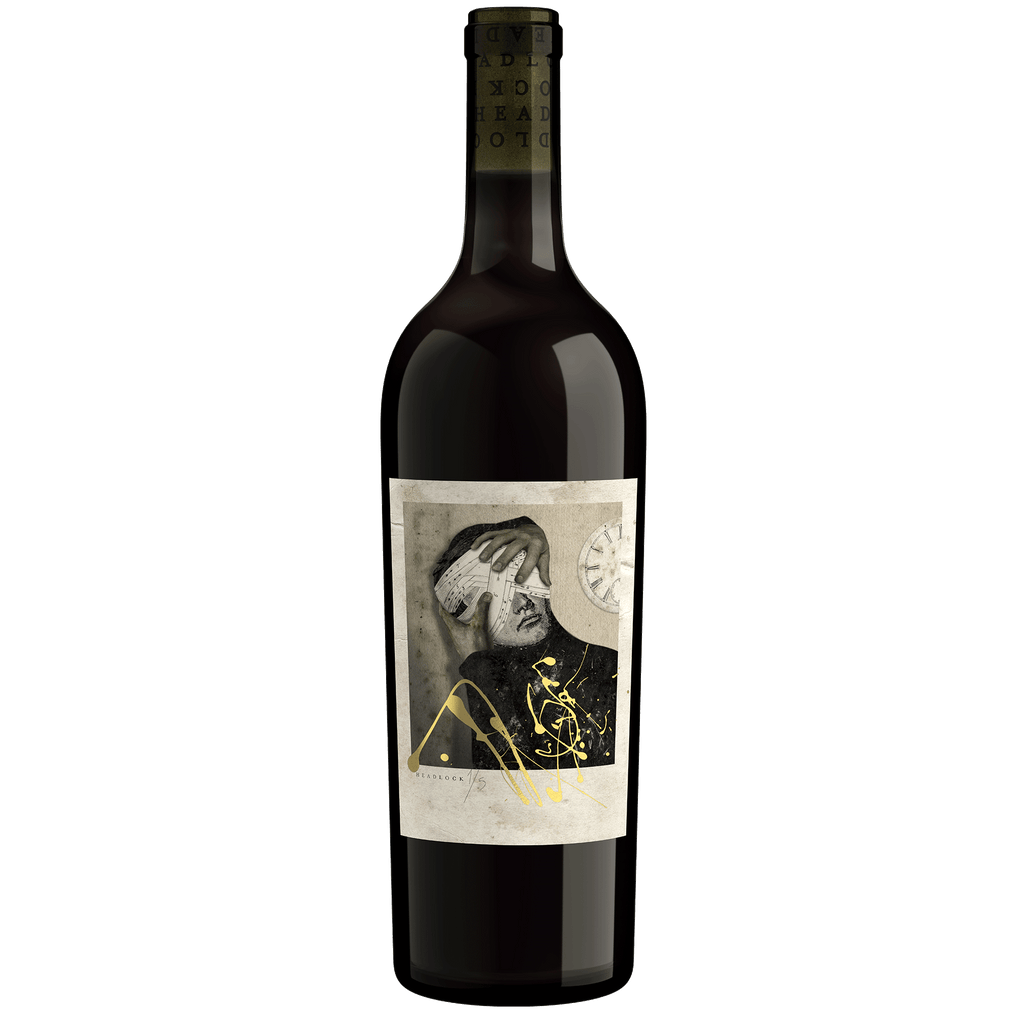 2022 Headlock Charbono bottle of wine with blank background
