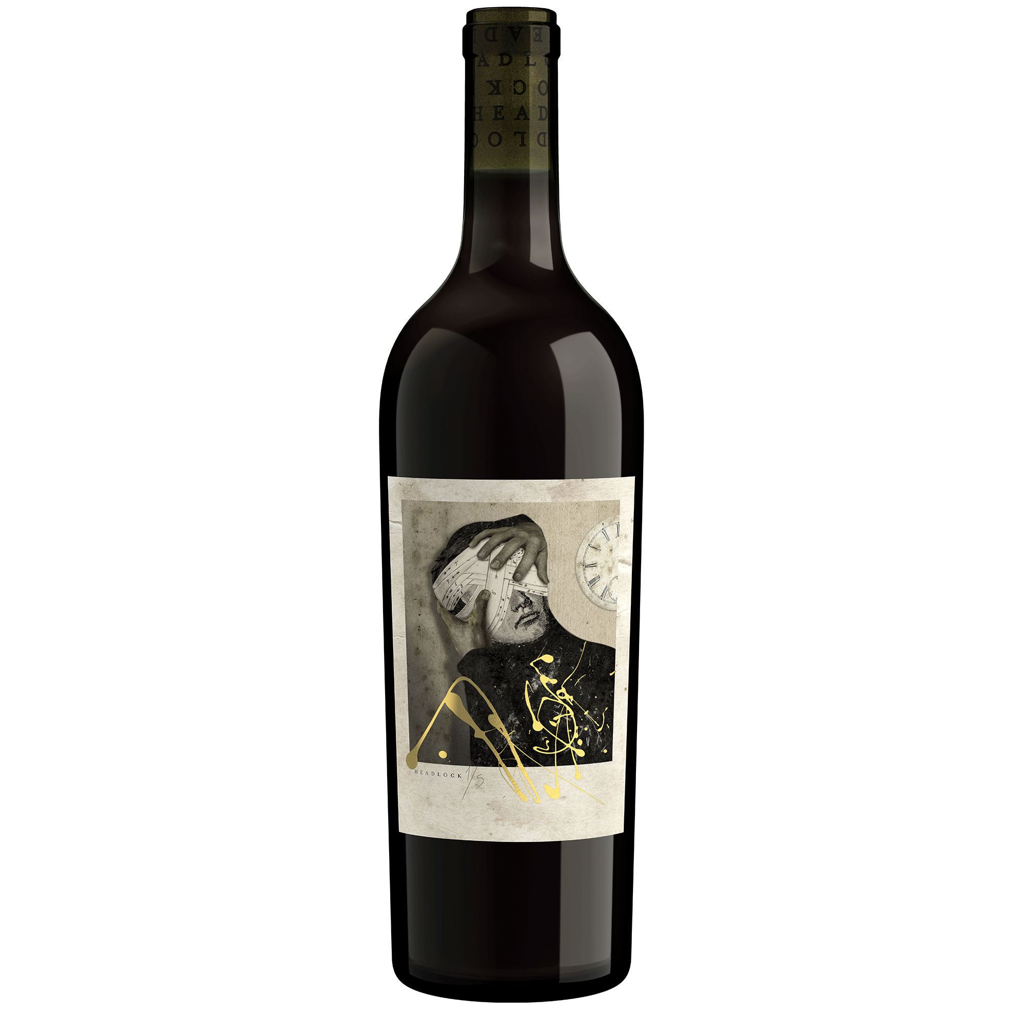 2022 Headlock Charbono bottle of wine with blank background
