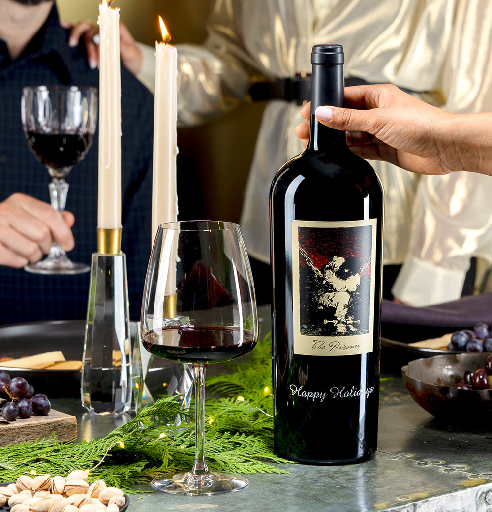 ETCHED HAPPY HOLIDAYS 2023 THE PRISONER RED BLEND 1.5L