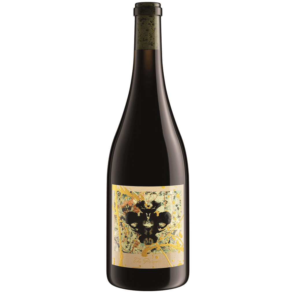 A bottle of The Prisoner Winemaker's Series Grenache on a textured black background