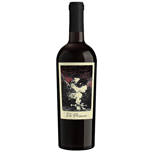 A Bottle Of 2021 The Prisoner Red Blend California Wine On A Gray Background