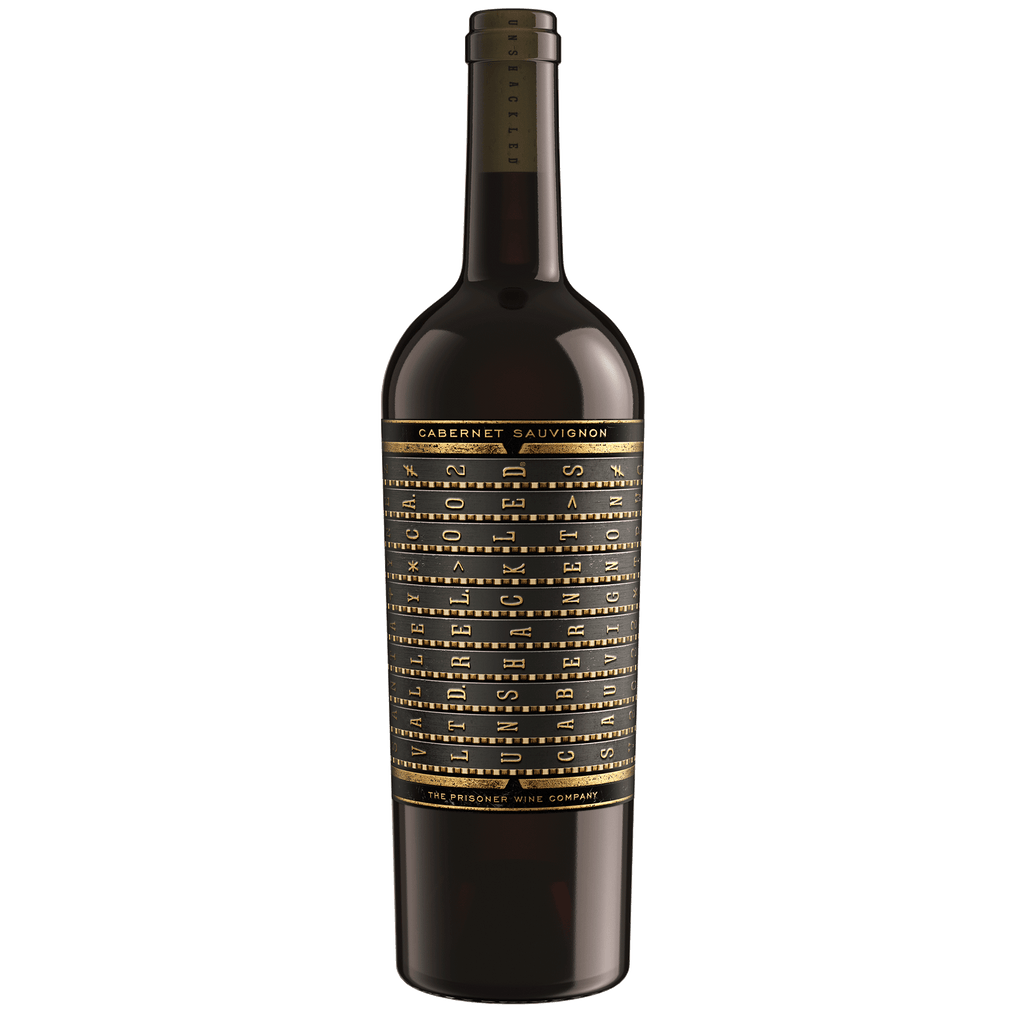 A bottle of Unshackled Cabernet Sauvignon on a blank background