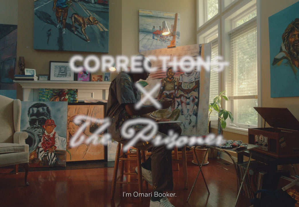 video of artist Omari Booker in his studio