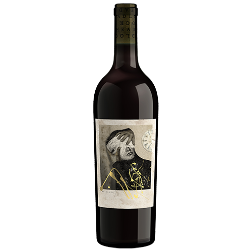 A Bottle Of 2019 Headlock Charbono Napa Valley Wine On A Gray Background