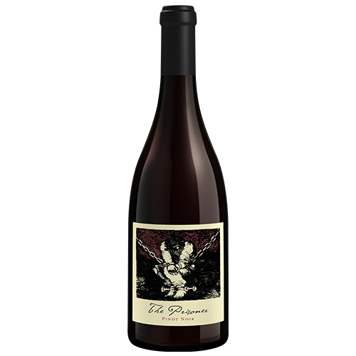 A Bottle Of 2019 The Prisoner Pinot Noir Sonoma Coast Wine On A Gray Background