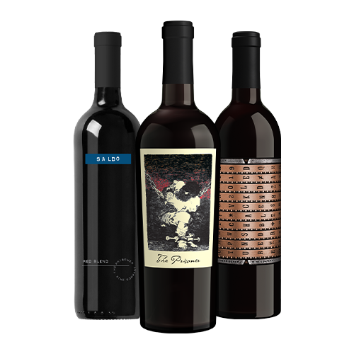 The Prisoner Wine Company Red blend collection bottles on a blank background